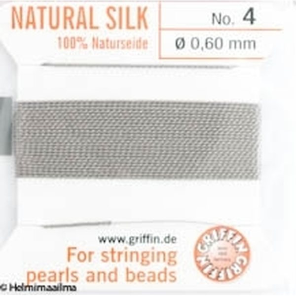 Griffin helmisilkki No 4 (0.60 mm) harmaa, 2 m