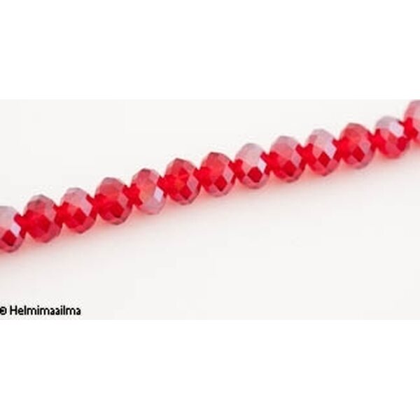 Lasihelmi fasetti abakus punainen 8 x 6 mm, 10 kpl