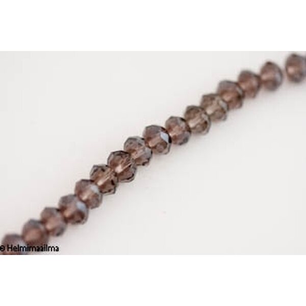 Lasihelmi fasetti abakus rusehtava 8 x 6 mm, 10 kpl