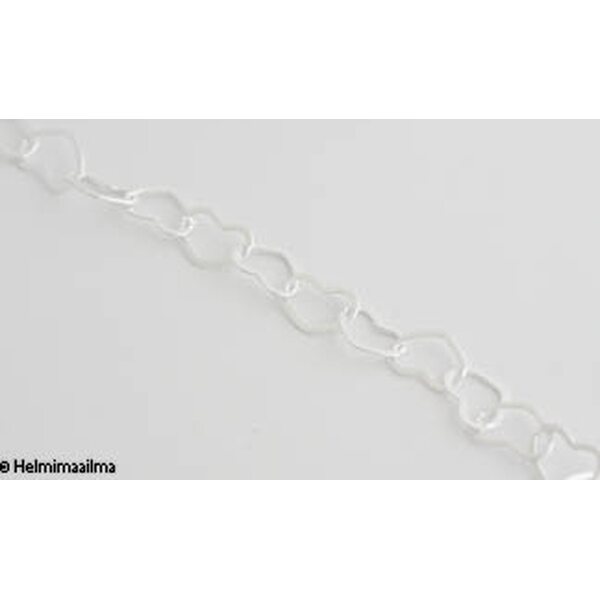 Sydänketju 16x11 mm hopeanvärinen, 1 metri