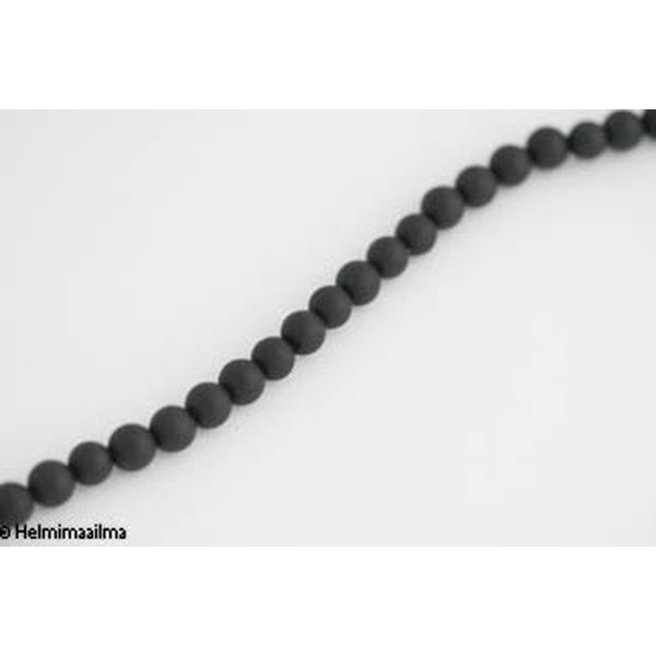 Musta kivi matta pyöreä 8 mm, n. 40 cm nauha