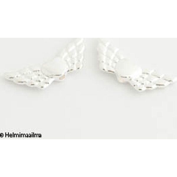 Metallihelmi enkelinsiipi hopeanvärinen n. 22x9 mm, 10 kpl
