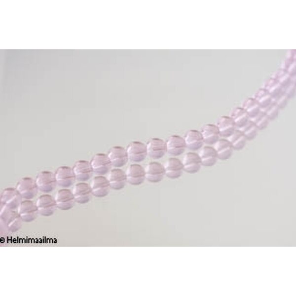 Lasihelmi pyöreä 10 mm vaaleanpunainen, n. 28-30 cm nauha