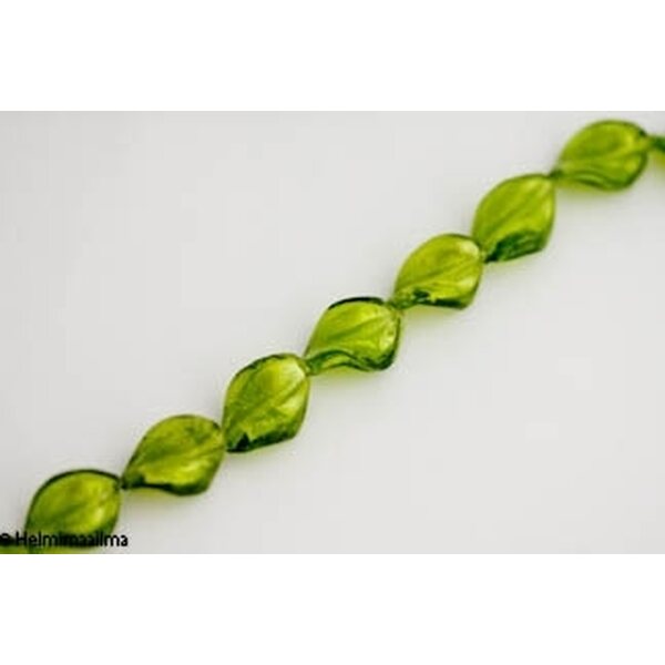 Hopeafoliohelmi twist limenvihreä n. 15x20 mm, 1 kpl