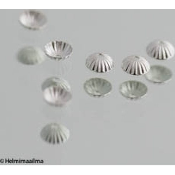 Helmihattu hopeoitu 5 mm, 20 kpl