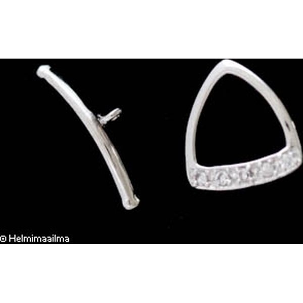 Salpalukko kristalleilla, 13x12mm, salpa 17 mm 925 sterlinghopeaa, 1 pari
