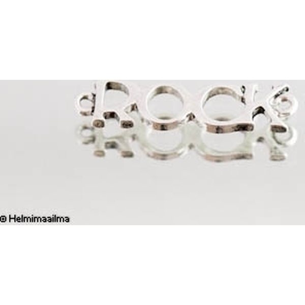 Tiibetinhopeinen korulinkki "ROCK" n. 31x7 mm, 1 kpl