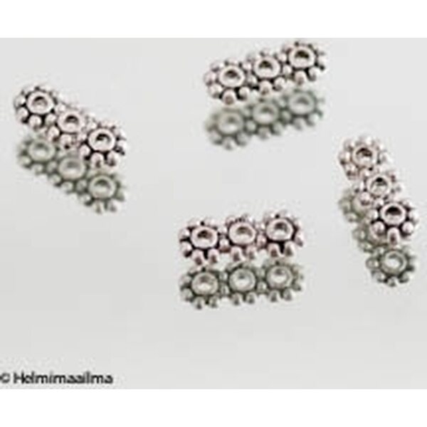 Korunjakaja kukkarondelli 3:lle vaijerille antiikkihopea n. 10,5x4 mm, 10 kpl