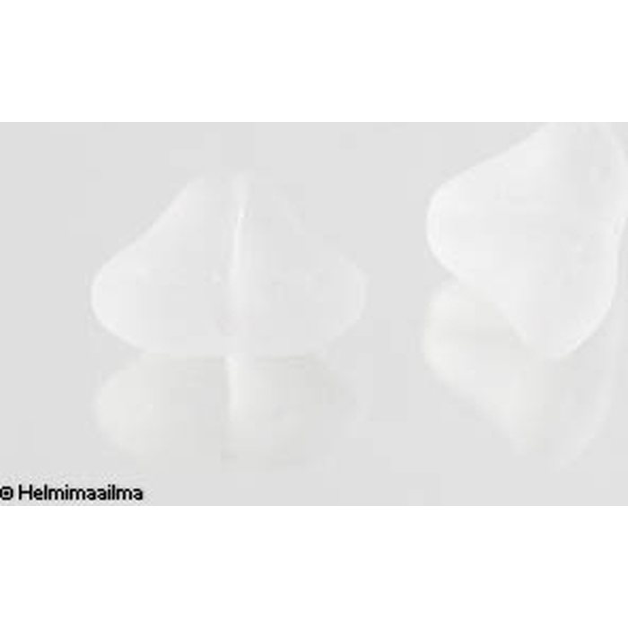 Preciosa Tsekkiläinen lasihelmi "hame" huurrettu valkoinen 14 mm leveä, k 9,8 mm, 10 kpl