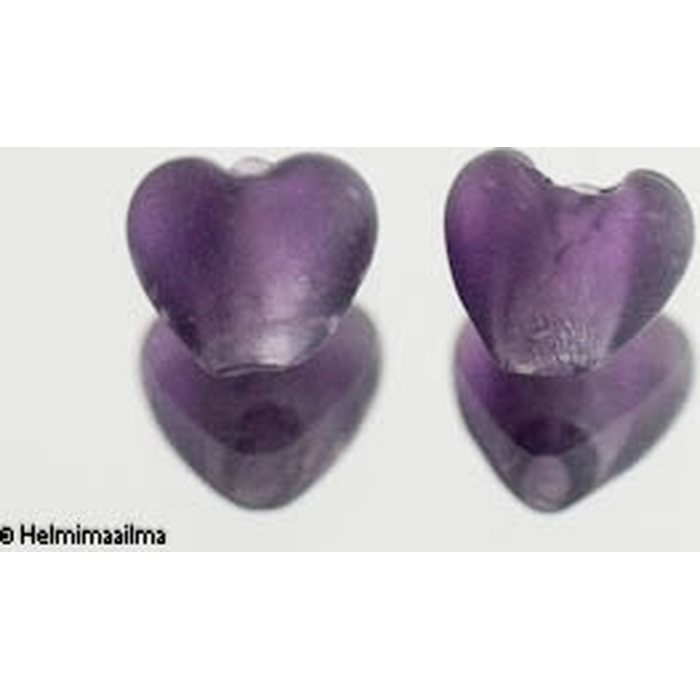 Hopeafoliosydän huurrettu violetti 12 mm, 1 kpl