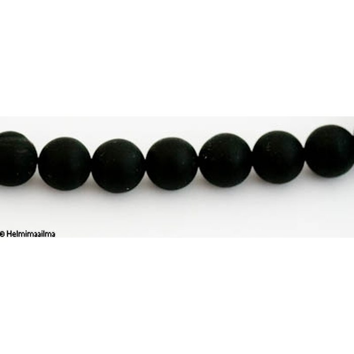 Musta kivi matta pyöreä 14 mm, 17kpl