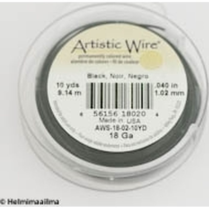 Artistic wire kuparilanka 1,01 mm (18 GA) musta 13,72 m puola