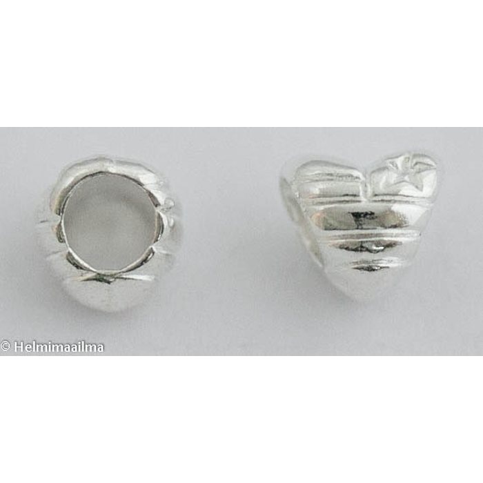 Pandora metallihelmi sydän 8,5 x 8 mm hopeanvärinen, 1 kpl