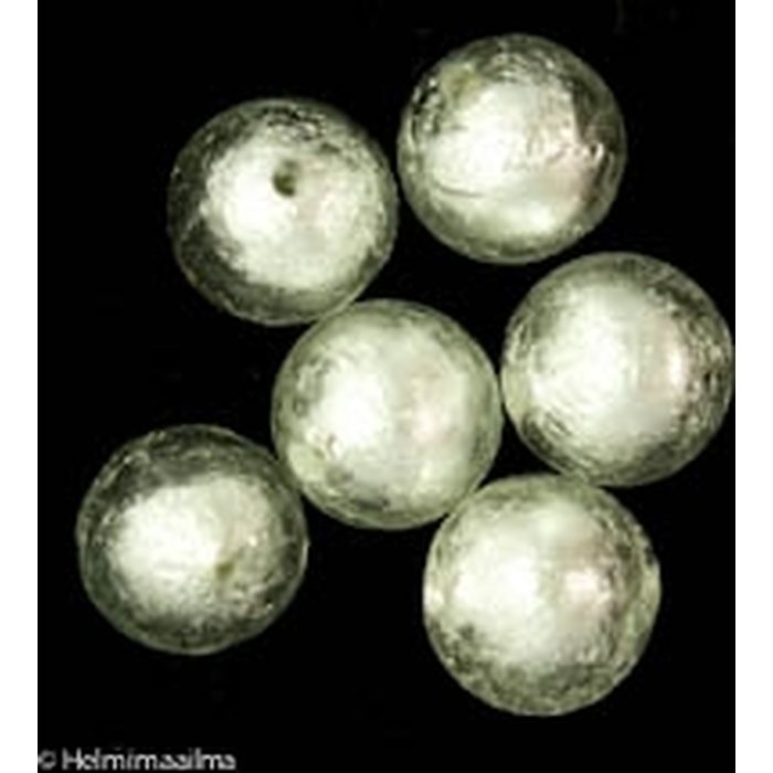 Hopeafoliohelmi pyöreä 16 mm, kirkas, n. 3 mm reikä, 1 kpl