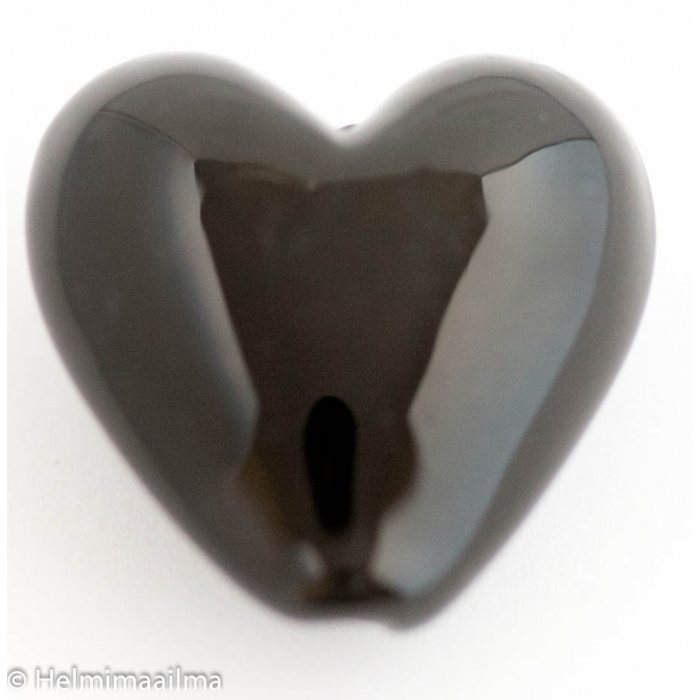 Lamppuhelmi sydän 28 mm musta, 1 kpl