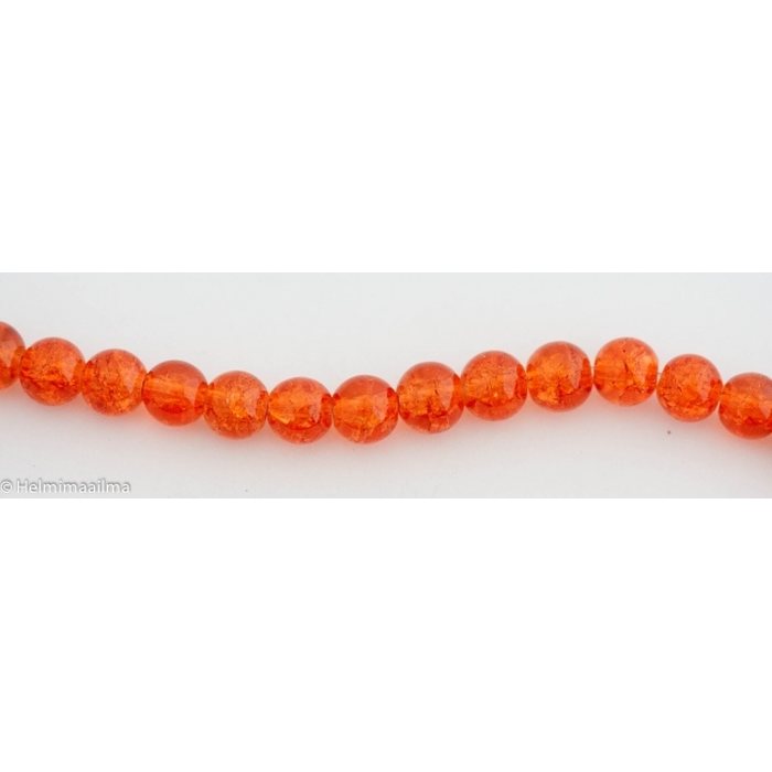Särölasihelmi oranssi pyöreä 8 mm, n. 81 cm nauha