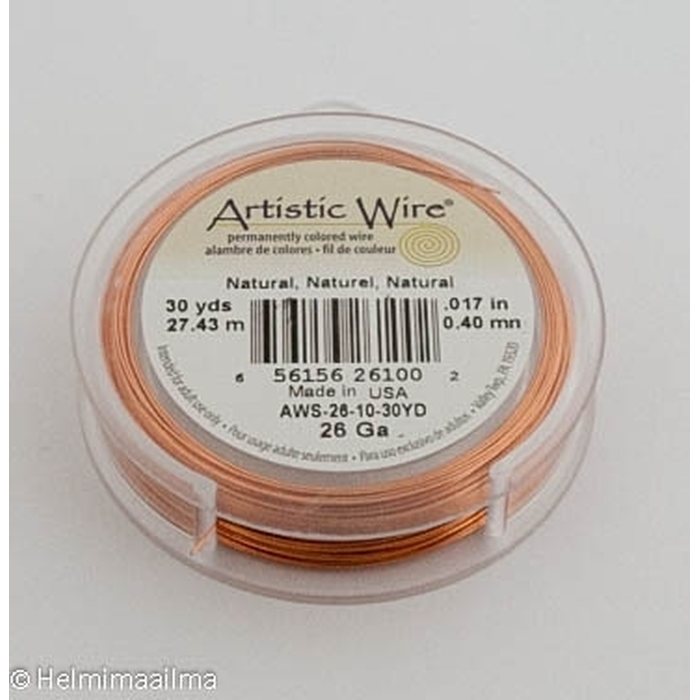 Artistic Wire kuparilanka 0,40 mm (26 GA) väri kupari, 27,4 m puola