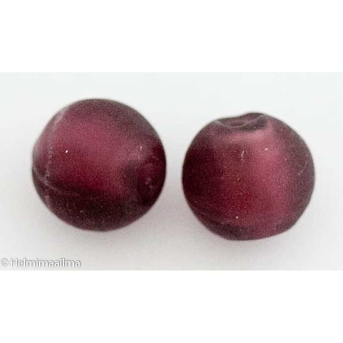 Hopeafoliohelmi pyöreä 10 mm huurrettu violetti/ametisti, 1 kpl
