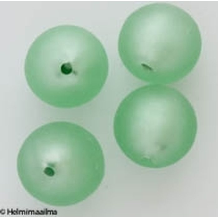 Hopeafoliohelmi huurrettu vaaleanvihreä pyöreä 14 mm, 1 kpl