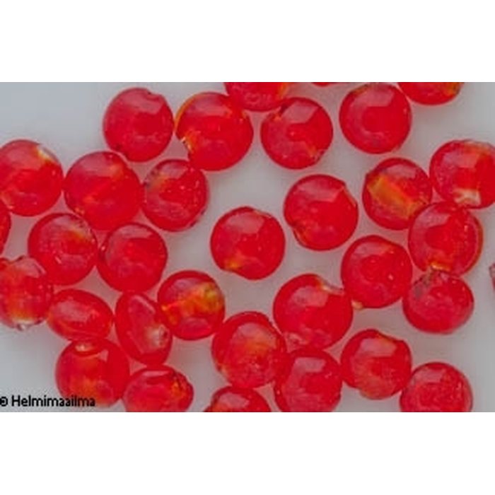 Hopeafoliohelmi litteä pyöreä 12 mm, punainen, 1 kpl