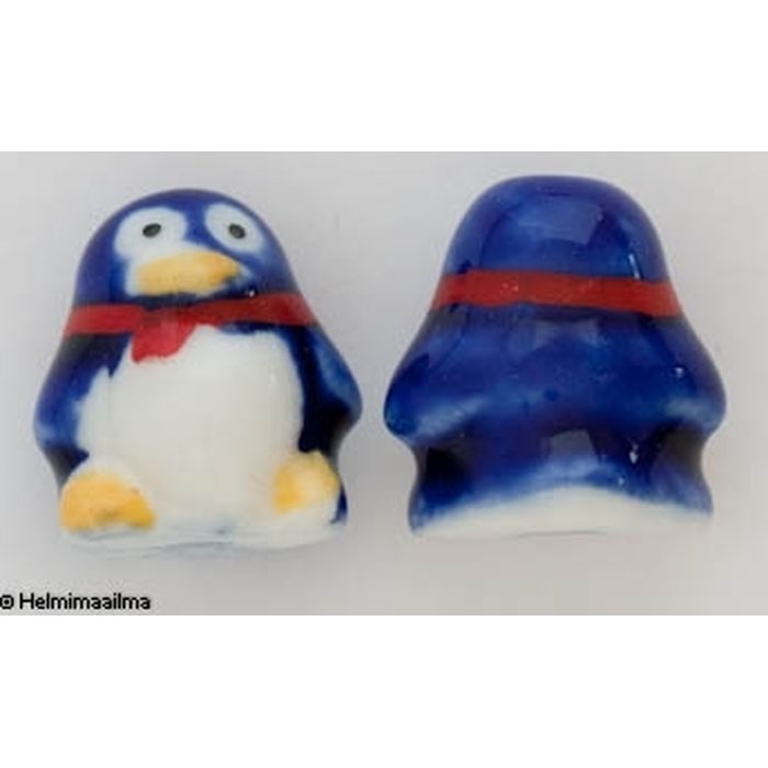 Posliinihelmi pingviini tummansininen, 16,5x15x12 mm, 1 kpl