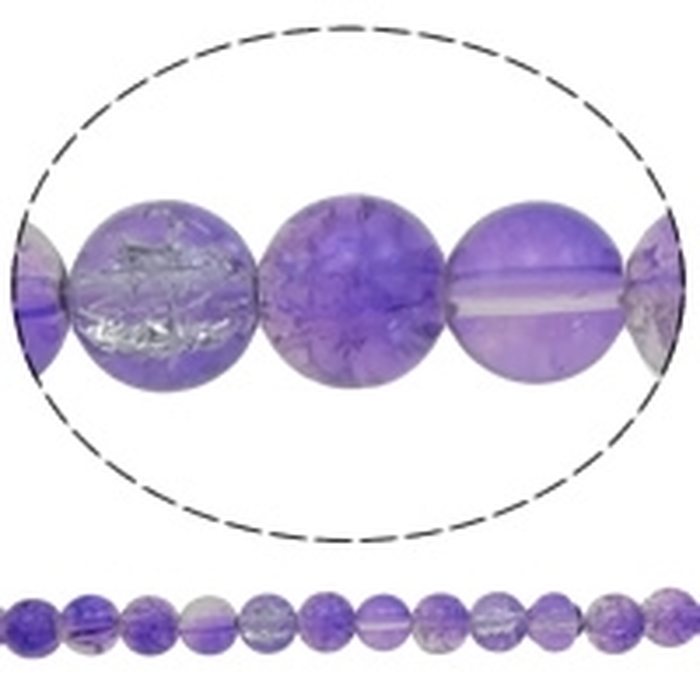Särölasihelmi pyöreä 10 mm violetti+kirkas, n. 81 cm nauha
