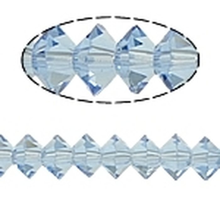 Kristallihelmi litteä bicone 3 x 6 mm vaaleansininen, n. 33 cm nauha