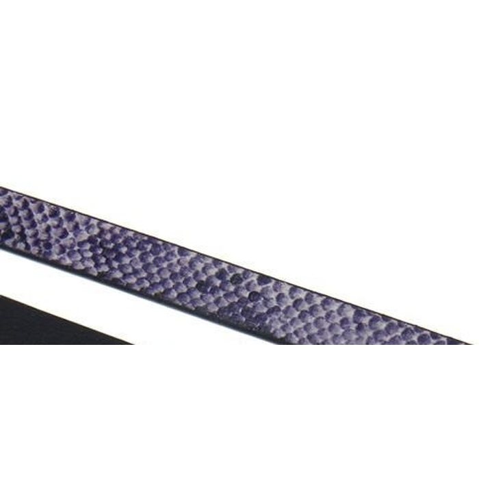 Nahkanauha litteä 10 x 2 mm vaalea violetti käärmekuvio, 1 metri