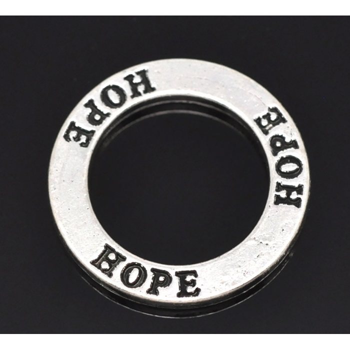 Metallihelmi / rengas "HOPE" 23 mm, 1 kpl