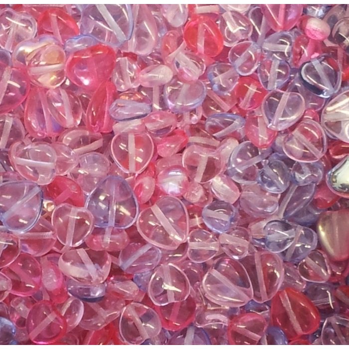 Estrela helmilajitelma vaaleanpunaiset, pinkit ja siniset sydämet n. 6 - 10 mm, 100 grammaa