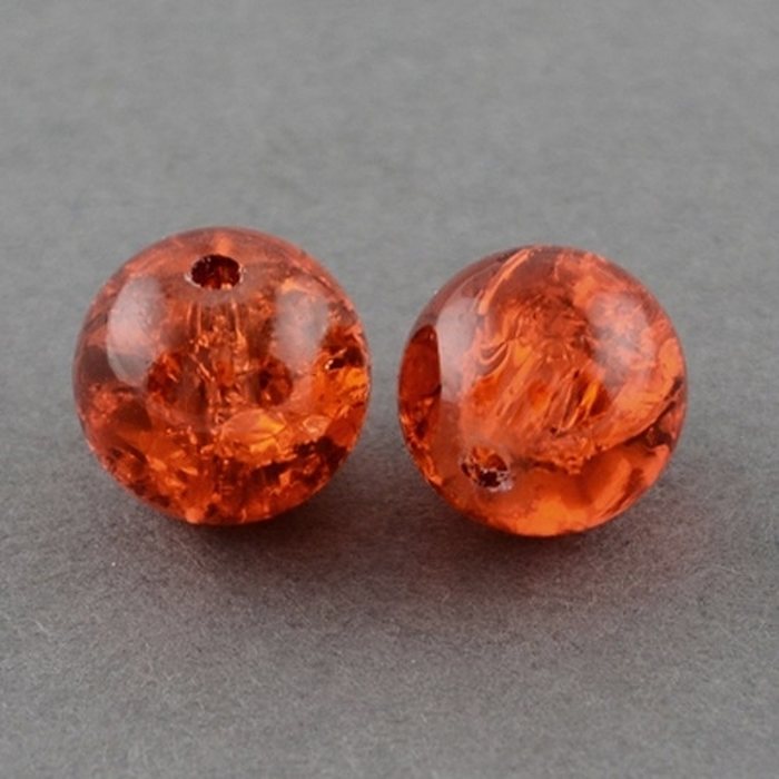 Särölasihelmi vahva oranssi pyöreä 12 mm, 10 kpl