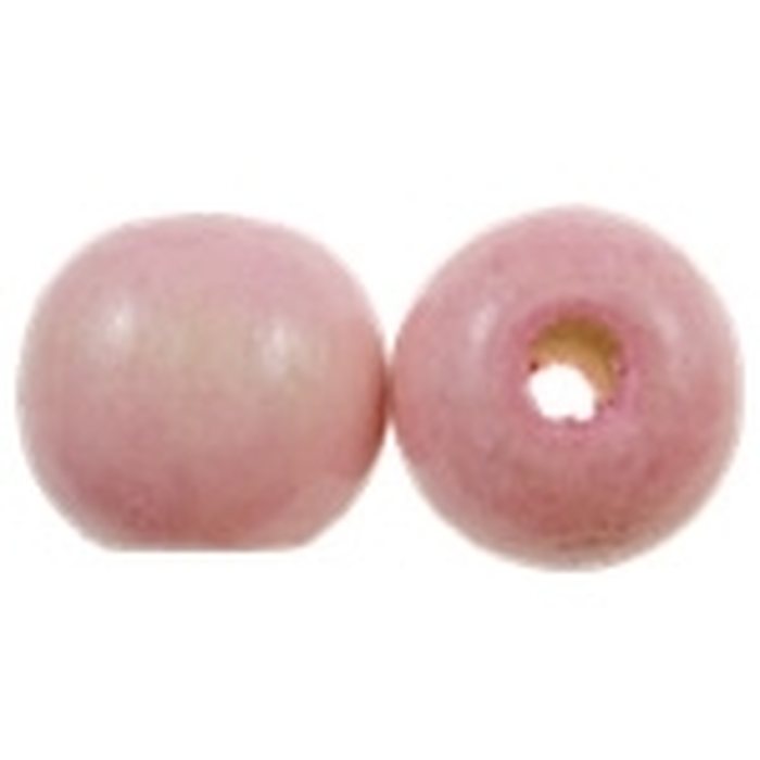 Puuhelmi vaaleanpunainen pyöreä 14 mm, 20 kpl  (II-LAATU)