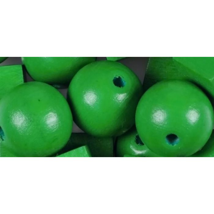 Preciosa Tsekkiläinen puuhelmi vihreä pyöreä 22 mm, 2 kpl
