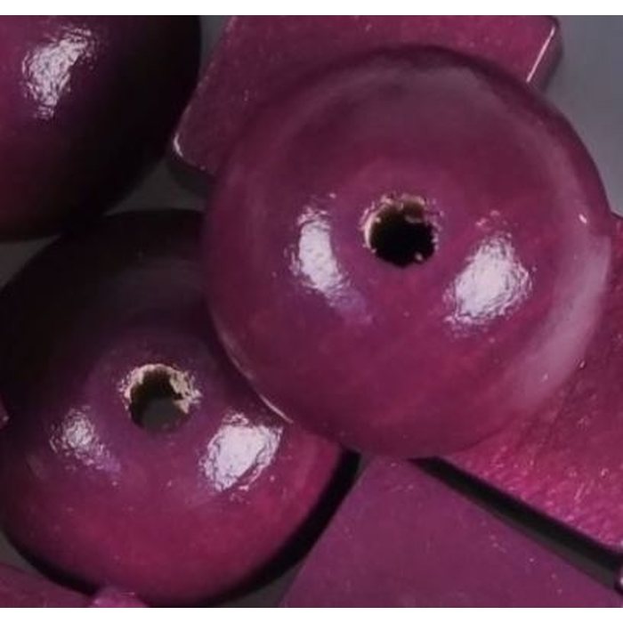 Preciosa Tsekkiläinen puuhelmi violetti pyöreä 16 mm, 5 kpl