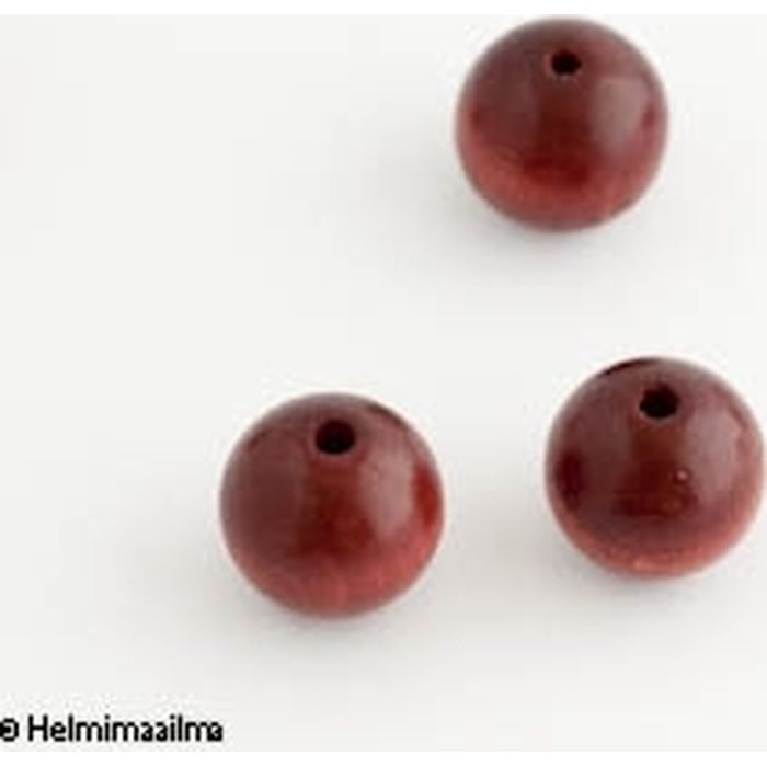 Preciosa Tsekkiläinen puuhelmi punaruskea pyöreä 16 mm, 5 kpl