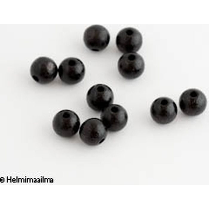 Preciosa Tsekkiläinen puuhelmi musta pyöreä 8 mm, 8 kpl
