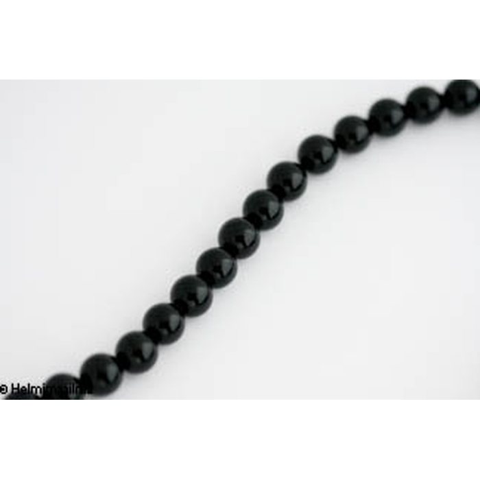 Musta onyx pyöreä 8 mm, n. 40 cm nauha