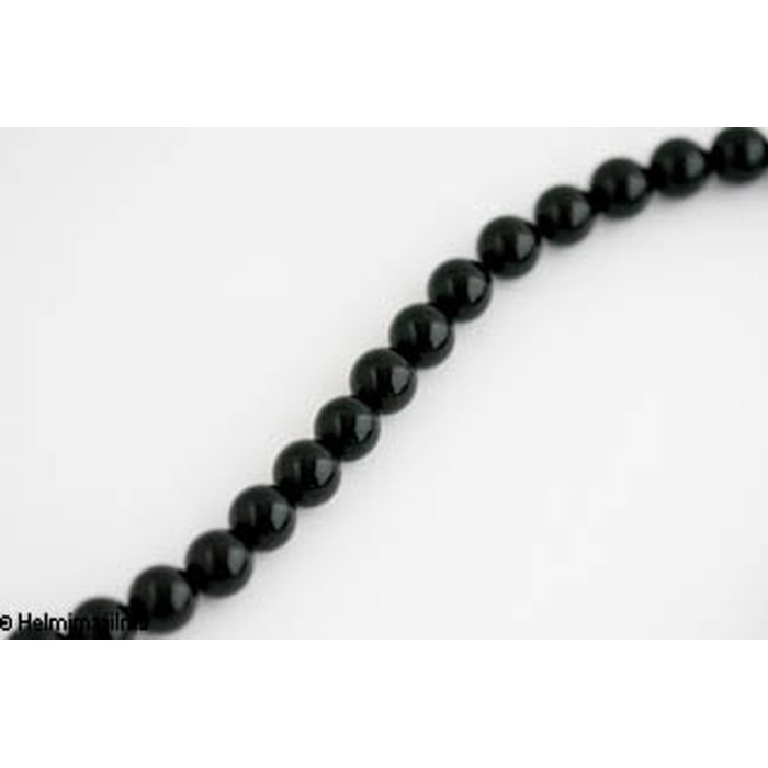 Musta onyx pyöreä 10 mm, n. 40 cm nauha