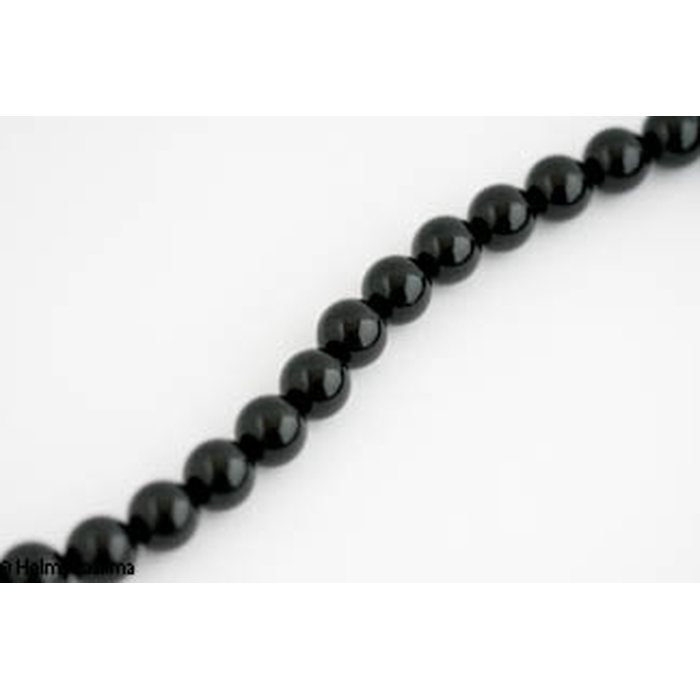 Musta onyx pyöreä 12 mm, n. 40 cm nauha