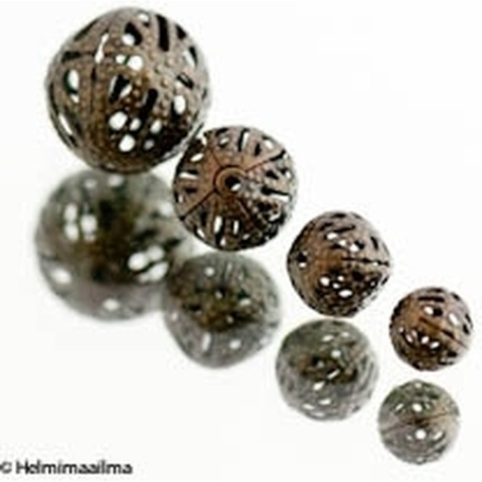 Metallihelmi filigree pallo pronssi 8 mm, 5 kpl